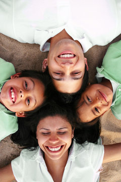 Young Family Enjoying the Summer Outdoors