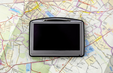 GPS - global positioning system on map - 8786960