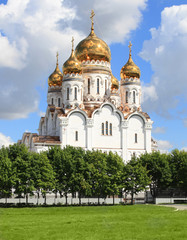Russian orthodox church with gold domes