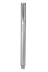 Silver metal pen with cap on isolated over white