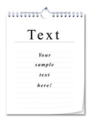 spiral bound note pad with ruling,  place your own texts!
