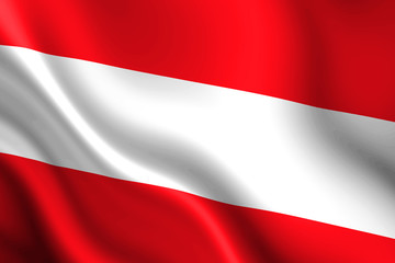 Austrian flag waving in the wind