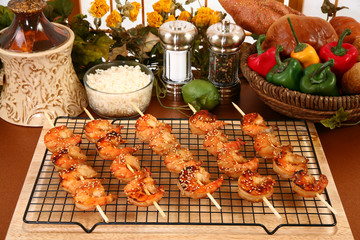 Ginger Teriyaki Shrimp Kebabs