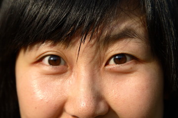eyes of young Chinese girl