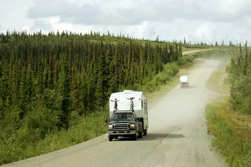 Poster RV on Dempster Highway above Arctic Circle, Canada © Oksana Perkins