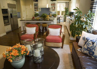 Living room with designer decor.