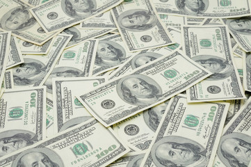 US one hundred dollar bills background