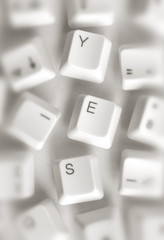 Computer keys with yes word