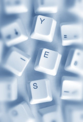 Computer keys with yes word