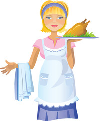 Girl with turkey