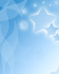 bright stars on a soft blue background