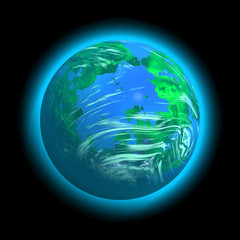 green planet illustration isolated on black