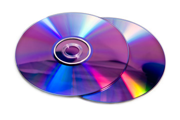 Compact disc isolated over white