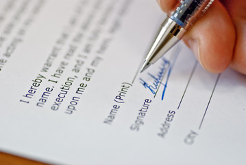 signature an agreement