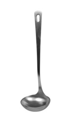 Metal soup ladle isolated over a white background