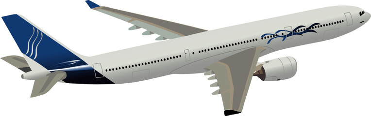 the vector illustration of the plane - obrazy, fototapety, plakaty