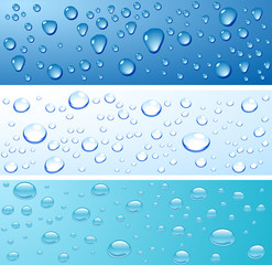 Three wet surfaces. Vector illustration.