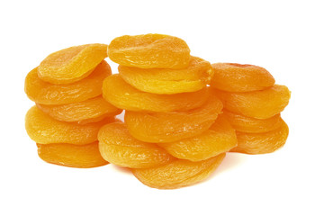Three columns of dried apricot
