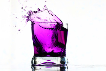 coctail drink splash isolated on white