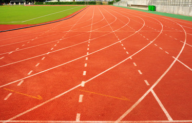 Raceway viewed from the track start line