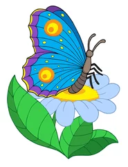 Türaufkleber Schmetterling mit Blume © Klara Viskova