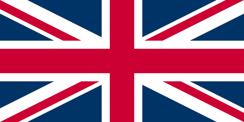 Naklejka premium UK Flag Union Jack - 2:1 ratio and true colours