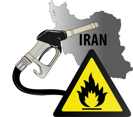 Iran map with gas pump