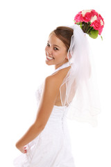 A beautiful asian bride on her wedding day