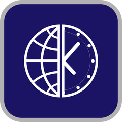 Vector globe and clock icon. Simply change.