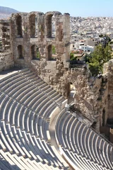 Deurstickers details van Akropolistheater, Akropolis in Athene – Griekenland © Vladimir Mucibabic