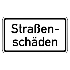 zusatzzeichen straßenschäden