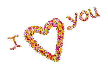 Floral Personalised Name, message - I love you