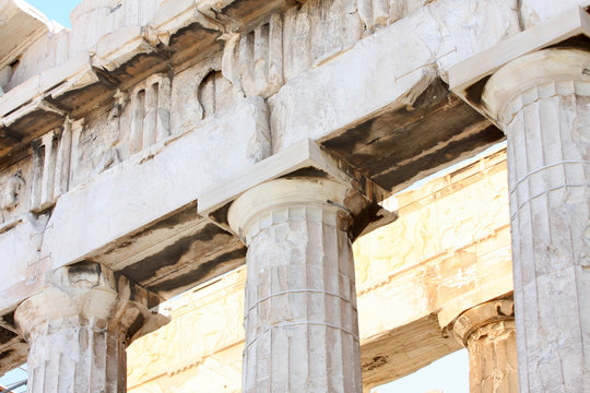 details of Parthenon, Acropolis in Athens – Greece