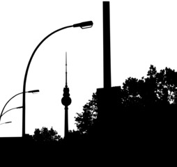 Vector Grafic Horizon Berlin Tower - obrazy, fototapety, plakaty