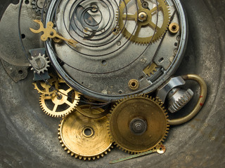 Pocket watch  open showing clockworks