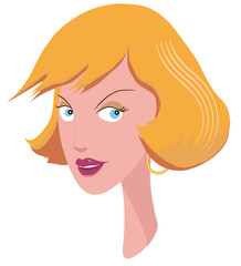 Illustration portrait femme blonde