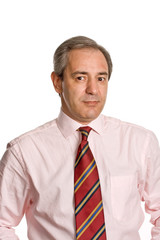 mature business man portrait in white background