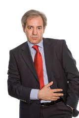 mature business man portrait in white background