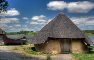 Fototapeta na wymiar Hut Anciet w irlandzkim Heritage Museum w Irlandii.