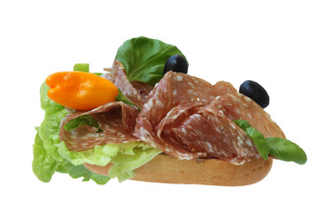 gourmet Sandwich mit Salami