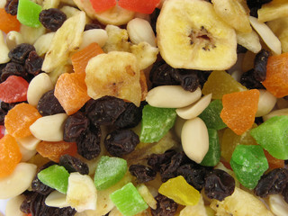 variety  of dried fruits and nuts