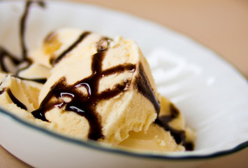 Vanilla dessert close-up
