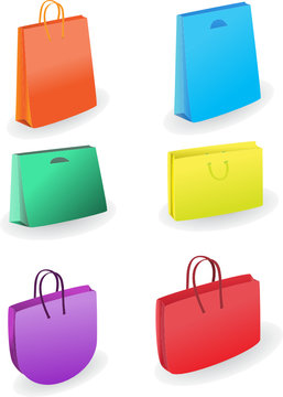 Collection of shopping bags. Vector illustration