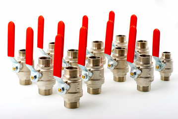 Plumbing various valve with red levers