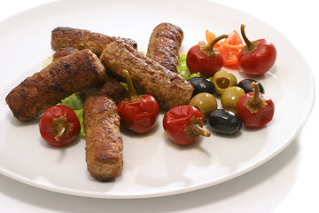 kebab rolls with olives pepper