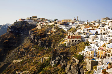 Fototapeta na wymiar Fira Town, Cliff Top View, Santorini, Grecja