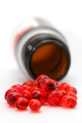 Pills on a white background.