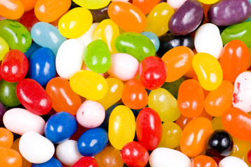 Colorful Jelly Beans Candy Close Up and Suitable for Background