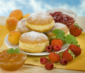 Donuts with jam filling.