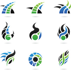 Obraz premium dynamic logo shapes and graphic design elements
